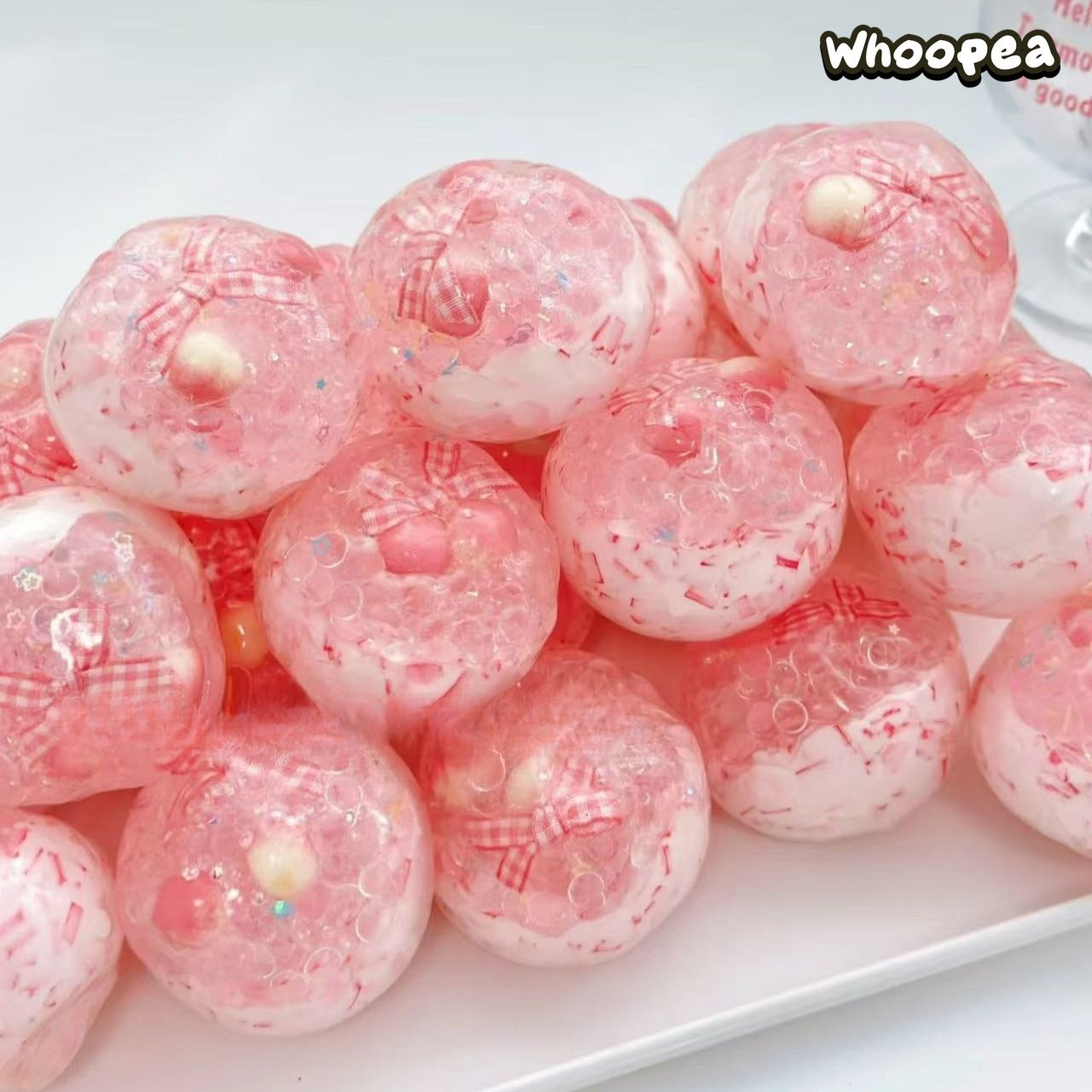 Peach Yogurt Vaseline Crunchy Handmade Squishy Ball - Sensory Fidget Toy