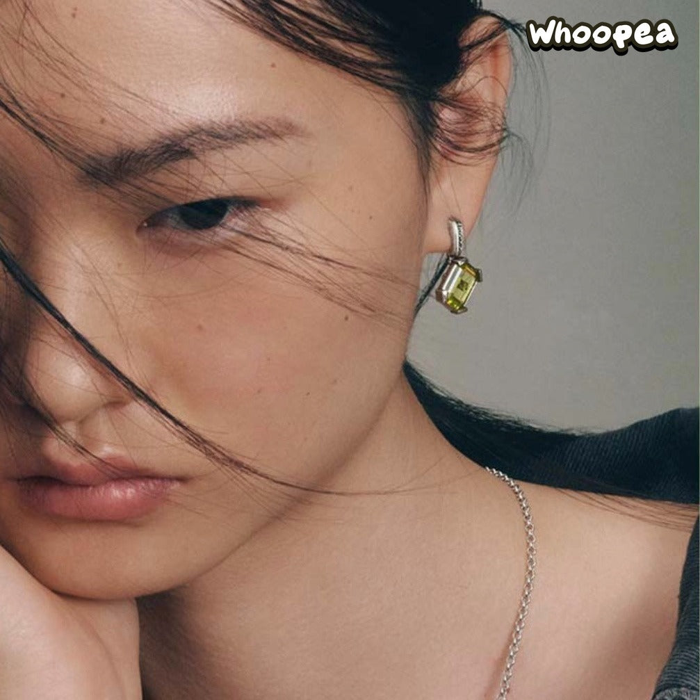 POPOP Jewelry Hirono Series Reshape Olive-Green Earrings