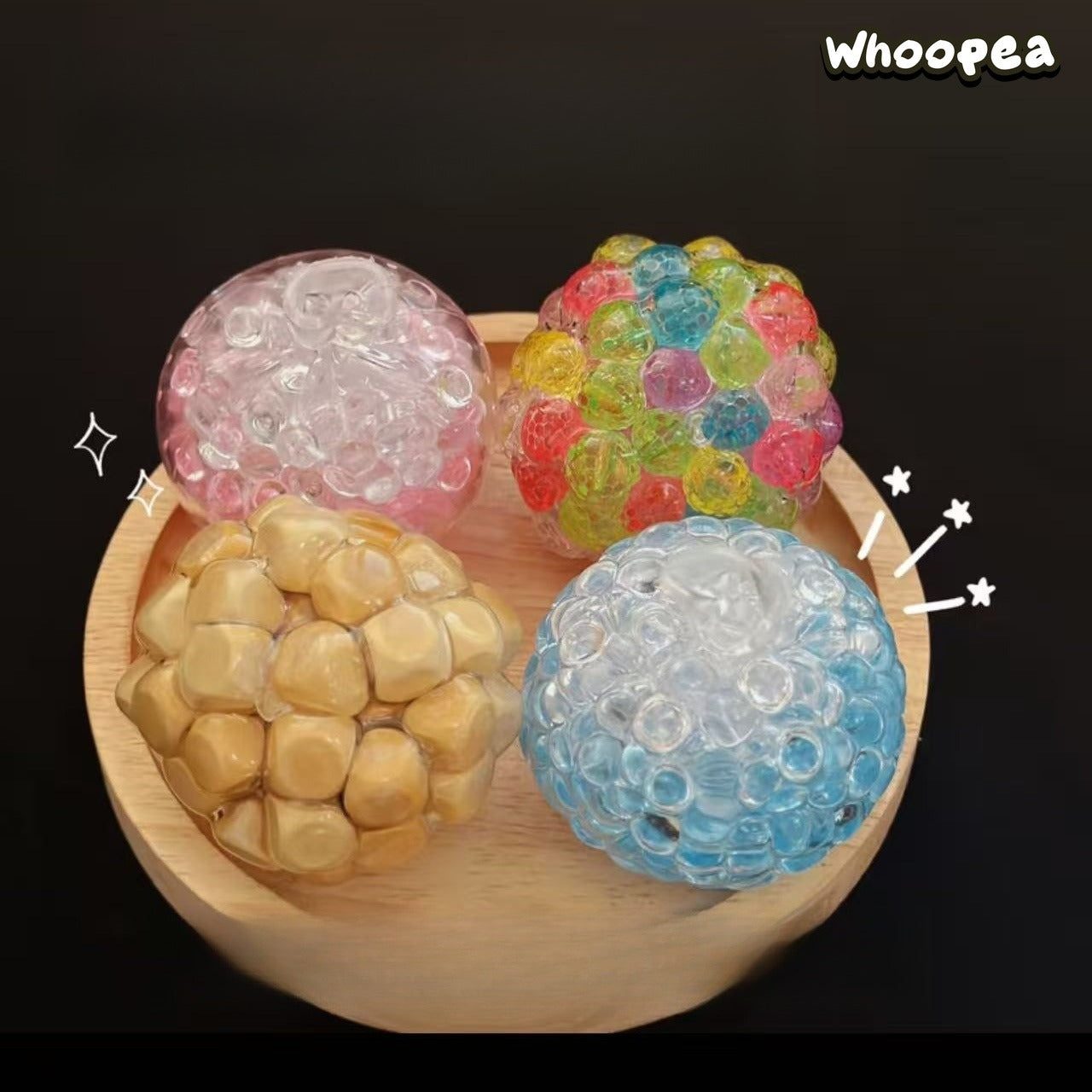 Handmade Crunchy Beads Filled Squishy Ball Collection - Sensory Fidget Toy