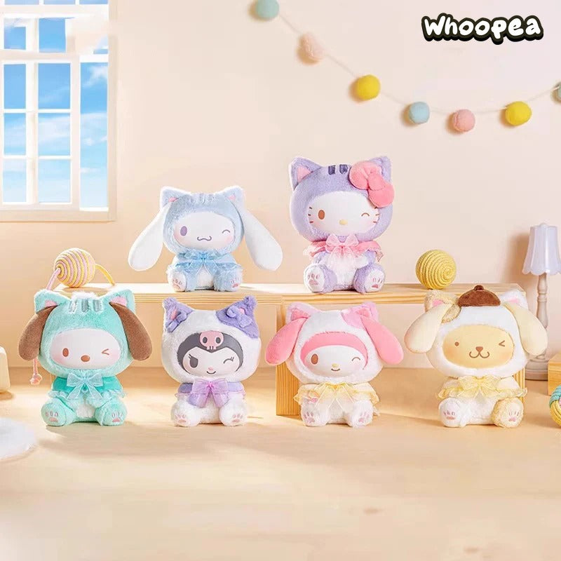 SANRI0 Characters Play With Kittens Series Plush Dolls, Blind Box