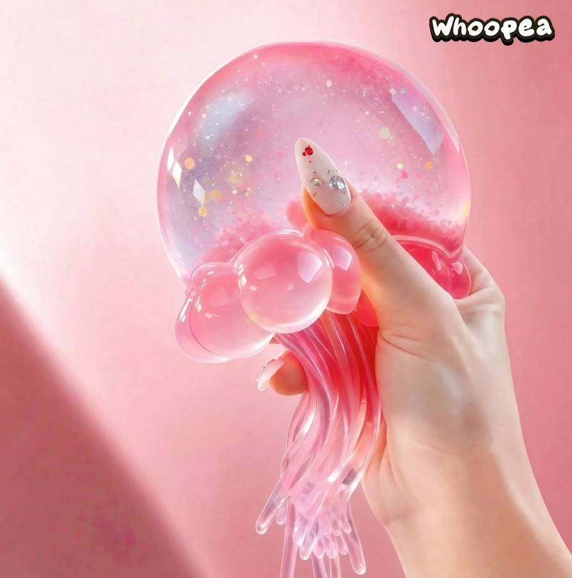 Glitter Jellyfish Slow Rising TPR Squishy - Sensory Fidget Toy