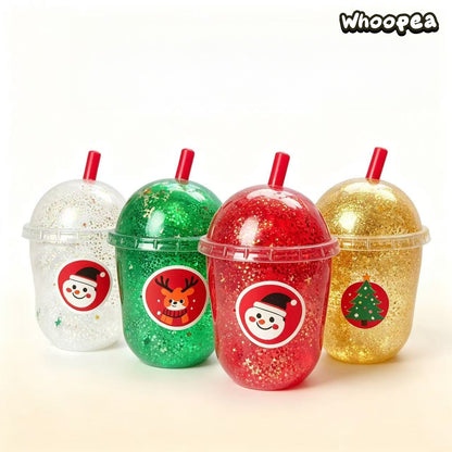 Christmas Glitter Cup Maltose Slow Rebound Texture Squishy - Sensory Fidget Toy