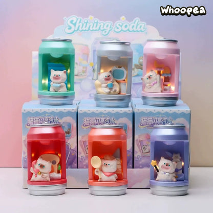 Cat in Shining Soda Series Figurine Blind Box