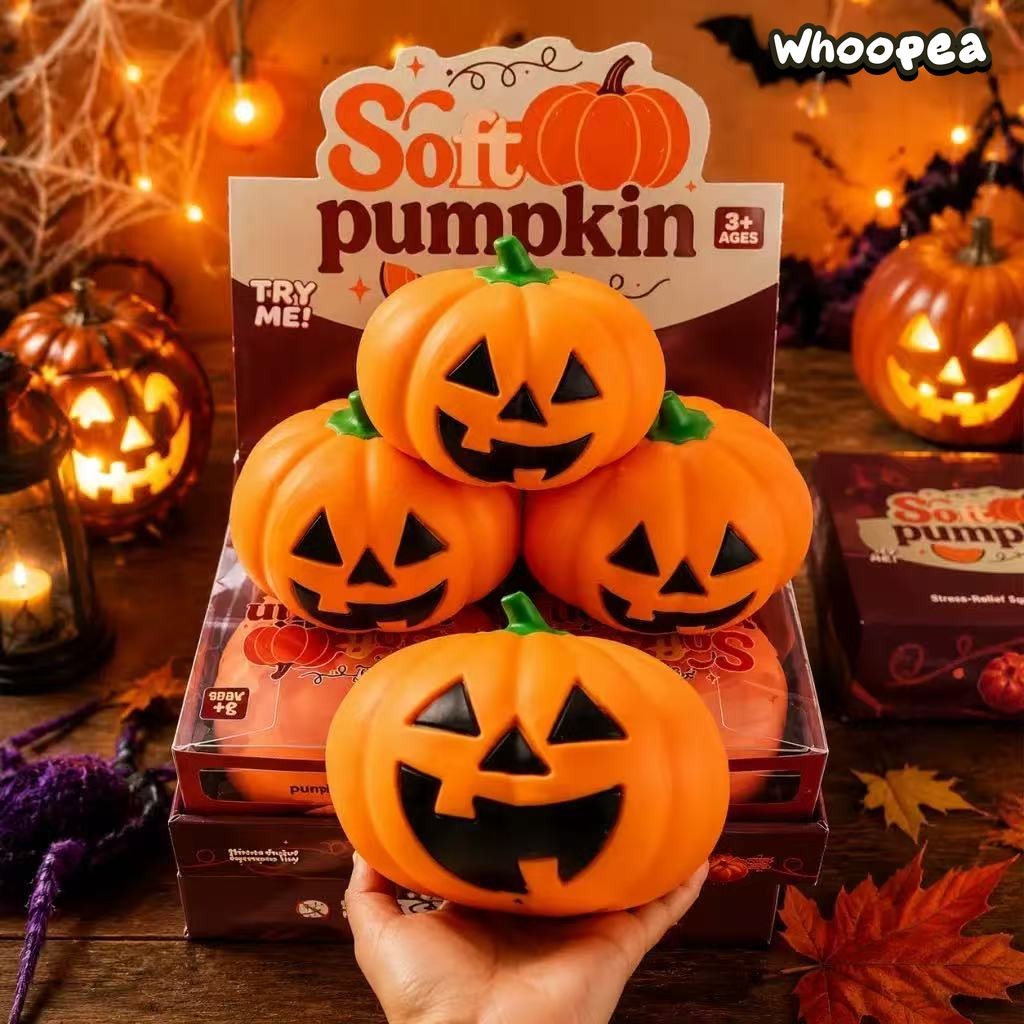 Jumbo Halloween Pumpkin TPR Shaving Foam-Filled Squishy - Sensory Fidget Toy