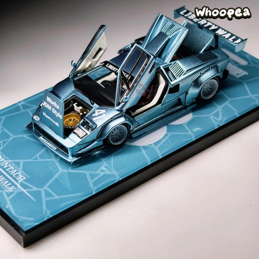 TopArt 1:64 LBWK Lamborghini Countach Widebody (TMCS 2026 Malaysia Event Exclusive - Ice Blue)