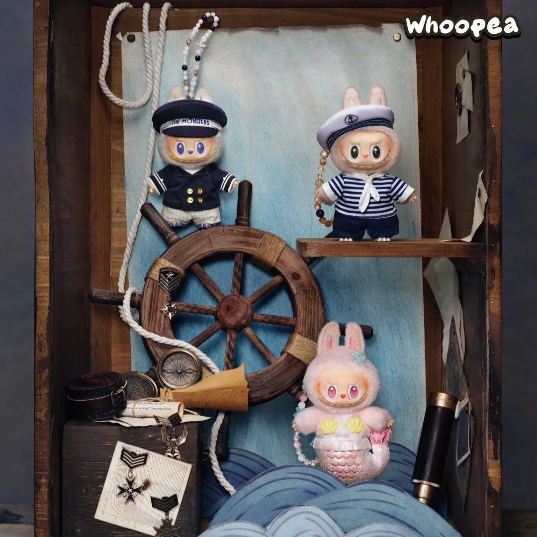 POP MART The Monsters De Vliegende LABUBU Series Captain Vinyl Plush Hanging Card, POP LAND Exclusive