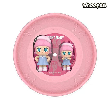 POP MART MOLLY 20th Anniversary Angry Molly Single Record Set "Re"  Series Figure Hanging Card