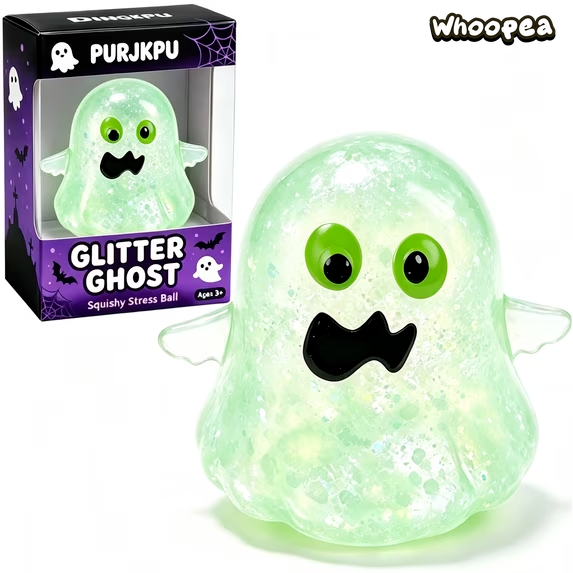 Halloween Glitter Ghost Slow Rising TPR Squishy - Sensory Fidget Toy