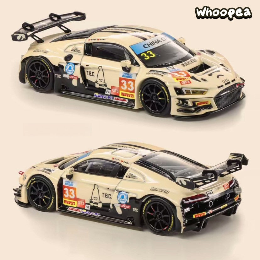 KILO WORKS 1:64 Audi R8 LMS GT3 EVO II #33 China GT T.B.C Cream White Diecast Model Car
