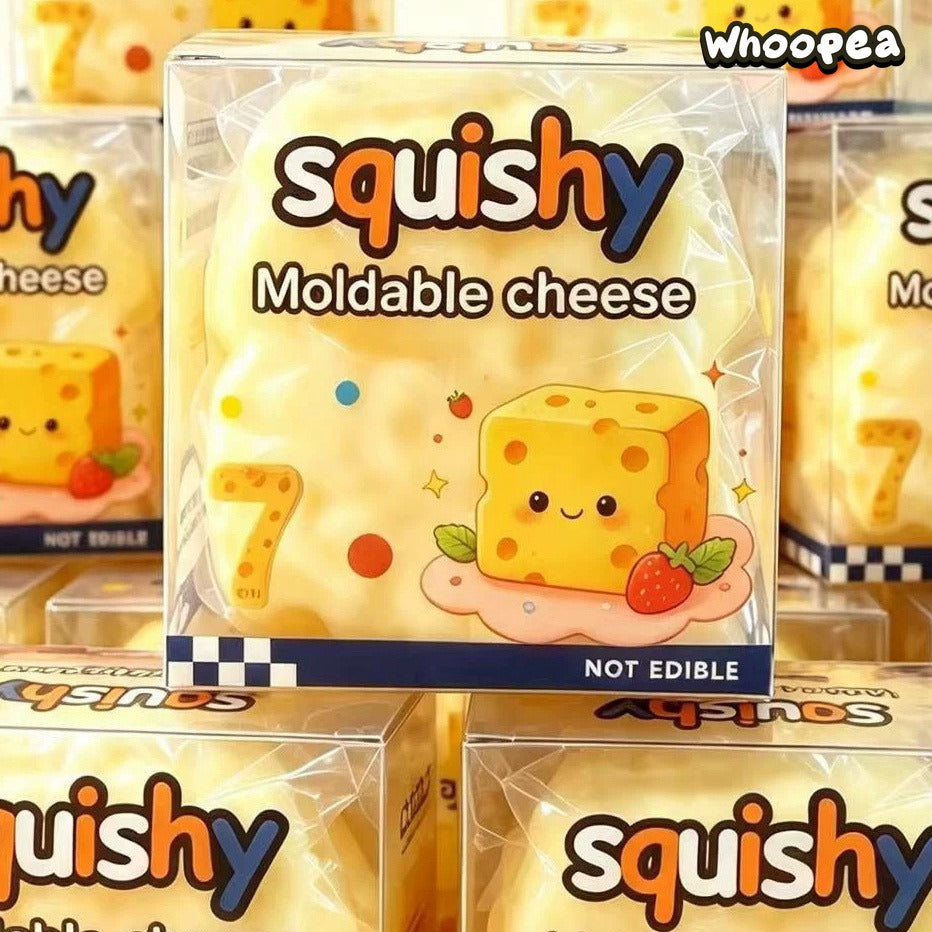 Viral Jumbo Cheese Cube Squishy (Zero bounce-back) - Sensory Fidget Toy