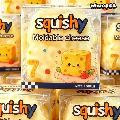 Viral Jumbo Cheese Cube Squishy (Zero bounce-back) - Sensory Fidget Toy
