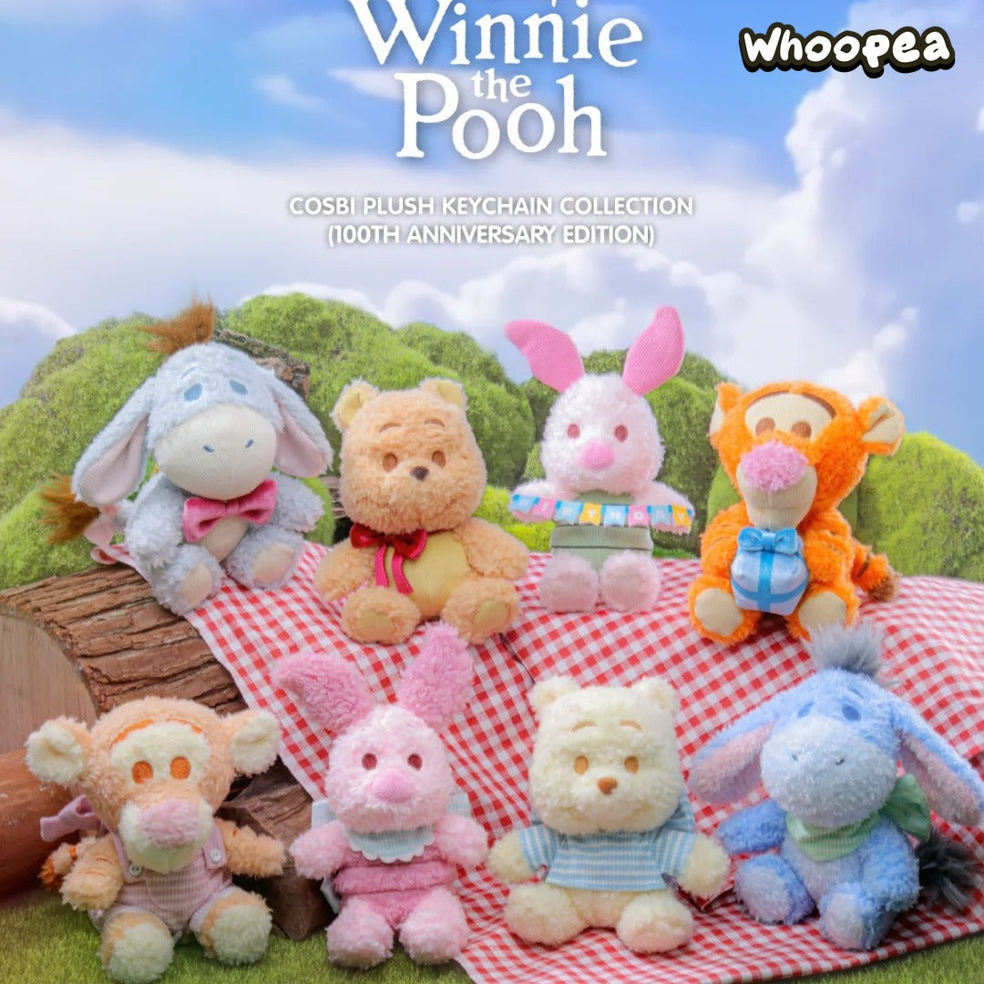 【日本未流通・希少交配】Winnie the Pooh × Super Cute DSN Winnie the Pooh 100th Anniversary Edition Series Plush Pendant