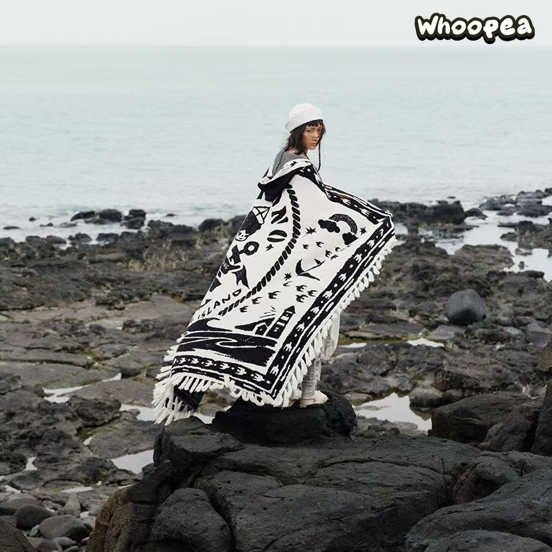 POP MART × Hirono Living Wild – Freedom Island Cloak Blanket