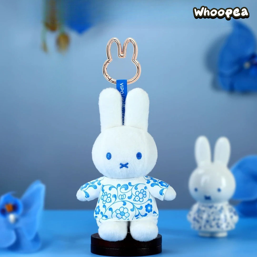 Miffy Chinese Blue And White Porcelain Plush Keychain, Limited Edition (PRE-ORDER)