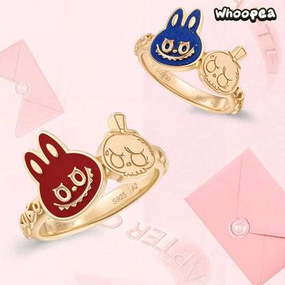 POPOP LOVE CHAPTER Series LABUBU Gemstone Stud Ring