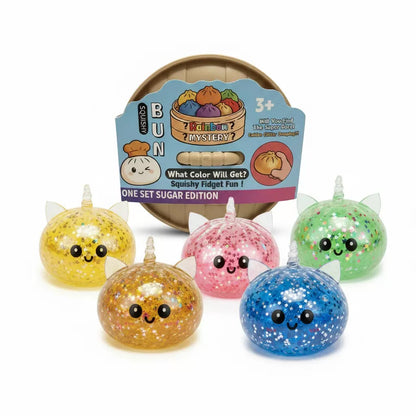 Glitter Gel‑Filled Dumpling Squishy Toys - Sensory Fidget Toy