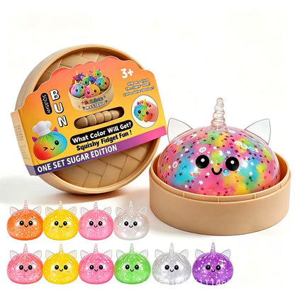 Glitter Gel‑Filled Dumpling Squishy Toys - Sensory Fidget Toy