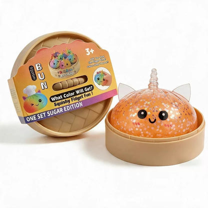Glitter Gel‑Filled Dumpling Squishy Toys - Sensory Fidget Toy