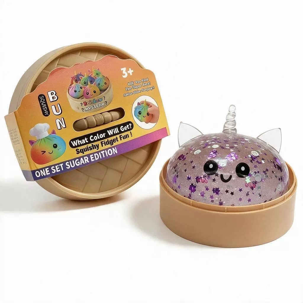 Glitter Gel‑Filled Dumpling Squishy Toys - Sensory Fidget Toy