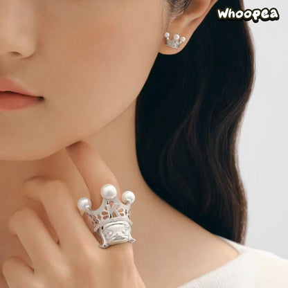 POPOP Jewelry ROYAL MOLLY × YUEQI QI Series Crown Ear Studs