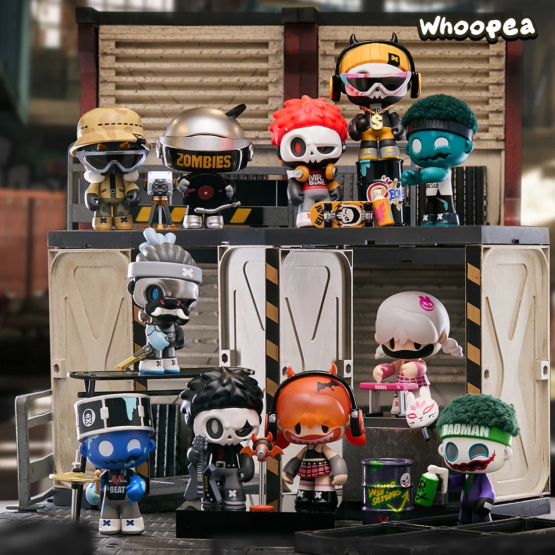 MR.BONE JUNIOR 2 Zombies Block Series Figures, Blind Box
