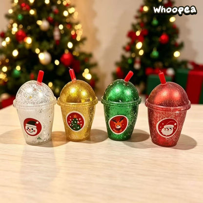 Christmas Glitter Cup Maltose Slow Rebound Texture Squishy - Sensory Fidget Toy