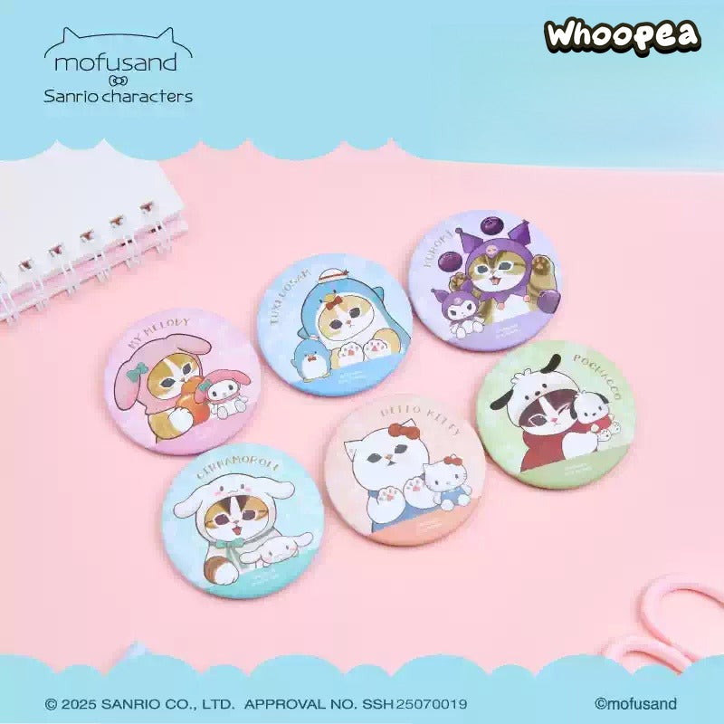 Mofusand x Sanrio Characters Series Matte Can Badge Blind Bag