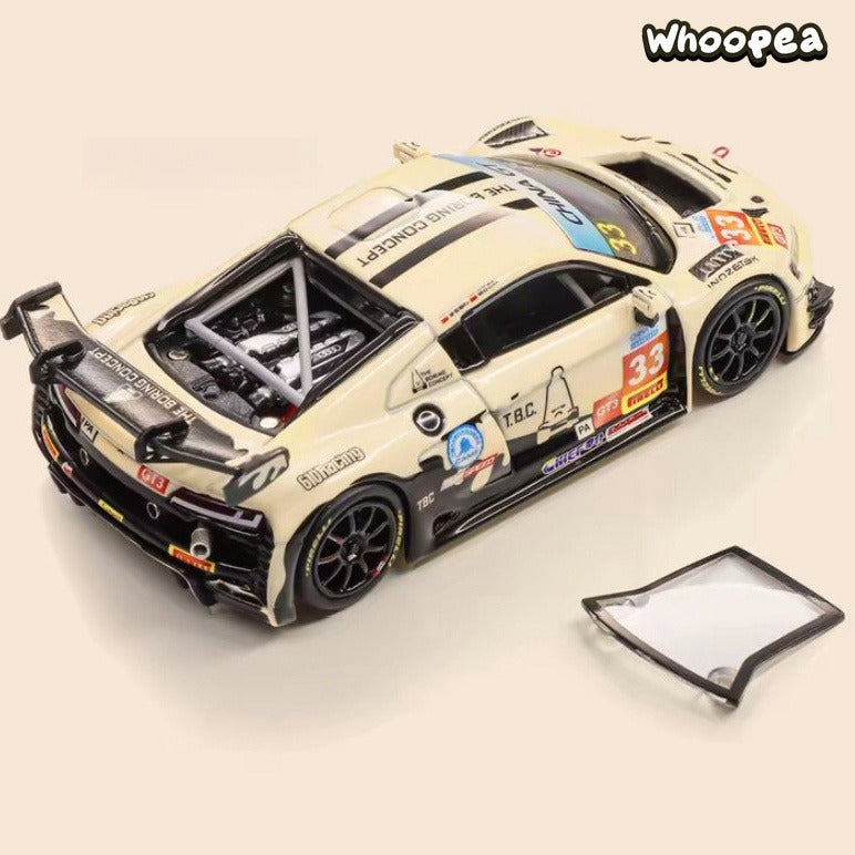 KILO WORKS 1:64 Audi R8 LMS GT3 EVO II #33 China GT T.B.C Cream White Diecast Model Car
