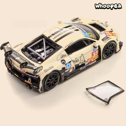 KILO WORKS 1:64 Audi R8 LMS GT3 EVO II #33 China GT T.B.C Cream White Diecast Model Car