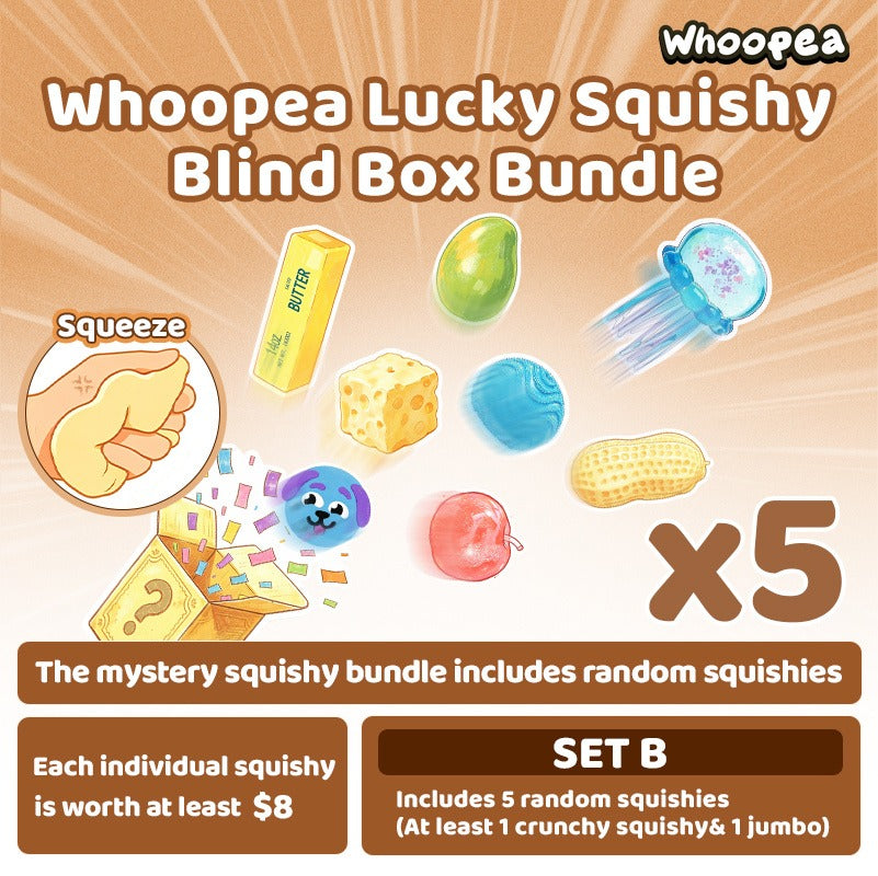 Whoopea Lucky Squishy Blind Box Bundle