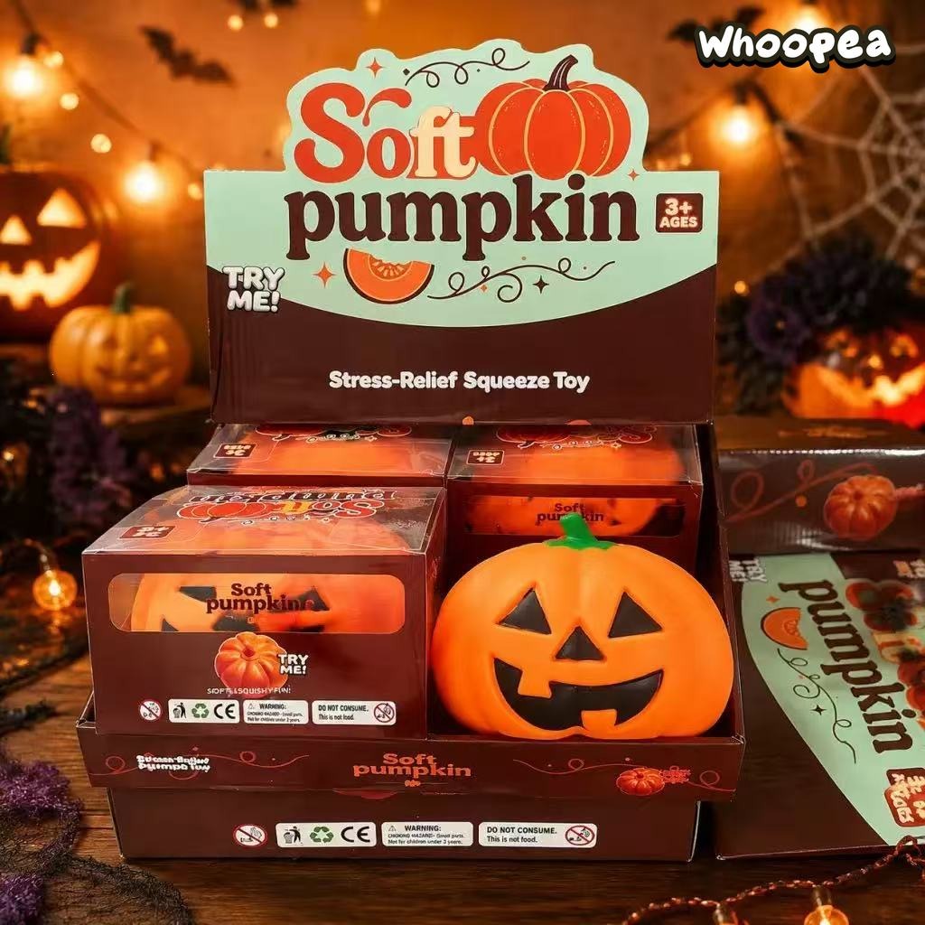 Jumbo Halloween Pumpkin TPR Shaving Foam-Filled Squishy - Sensory Fidget Toy