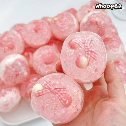 Peach Yogurt Vaseline Crunchy Handmade Squishy Ball - Sensory Fidget Toy