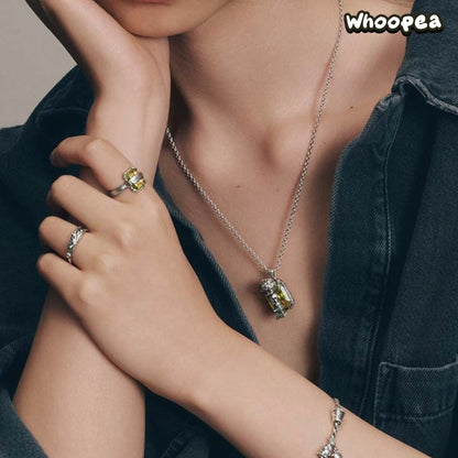 POPOP Jewelry Hirono Series Reshape Olive Green Necklace