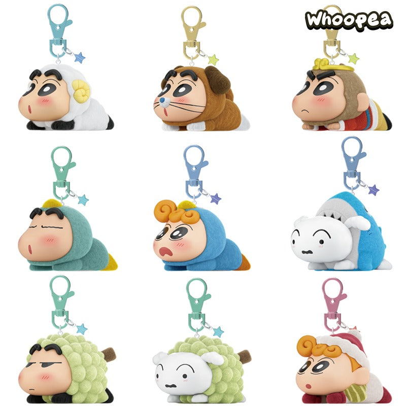 Crayon Shin-chan Flocked Lying-down Party Pendant Figure Blind Box
