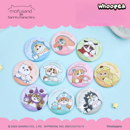 Mofusand x Sanrio Characters Series Matte Can Badge Blind Bag