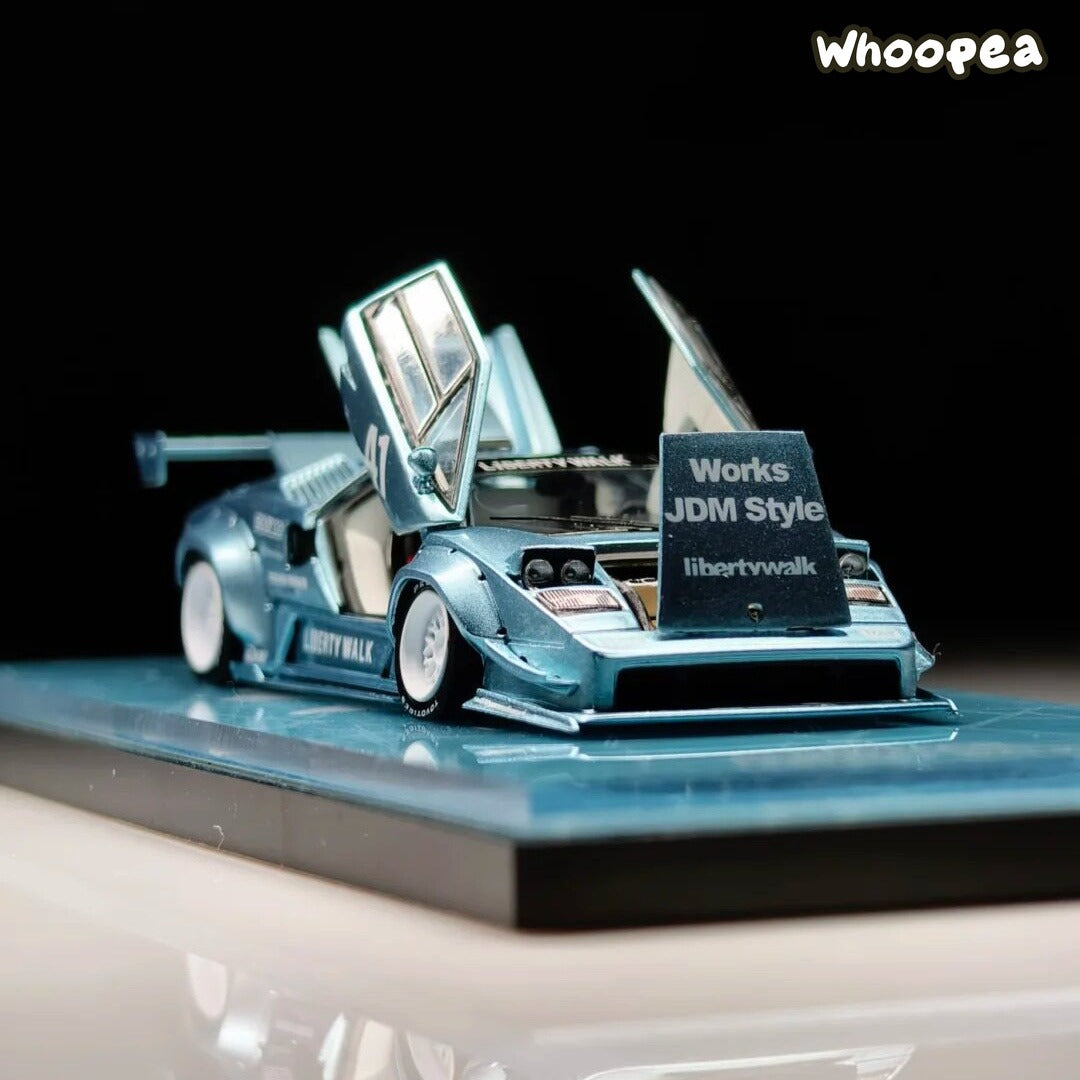 TopArt 1:64 LBWK Lamborghini Countach Widebody (TMCS 2026 Malaysia Event Exclusive - Ice Blue)