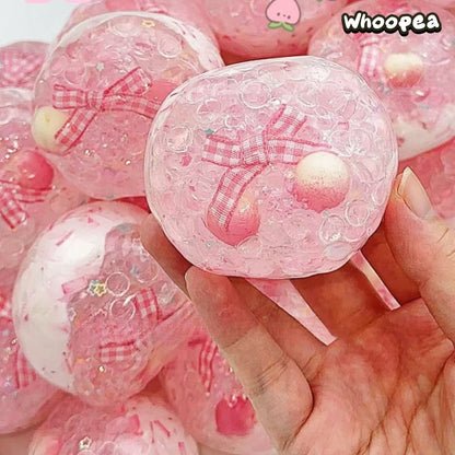 Peach Yogurt Vaseline Crunchy Handmade Squishy Ball - Sensory Fidget Toy