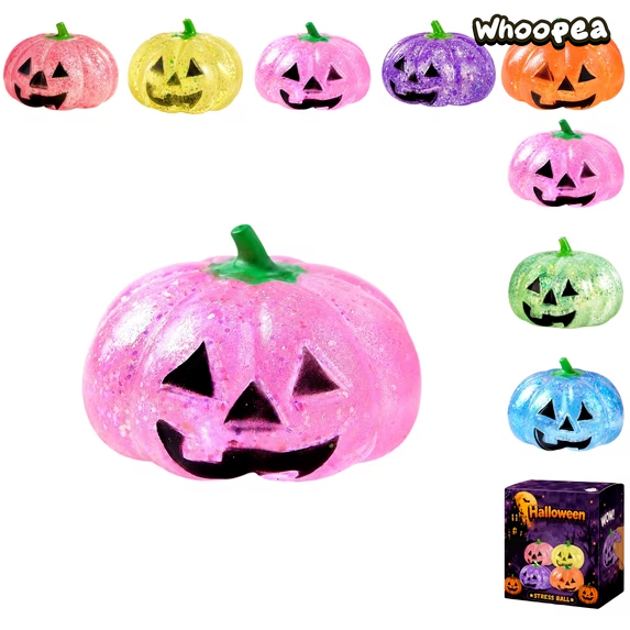 Halloween Glitter Crystal Pumpkin Slow Rising TPR Squishy - Sensory Fidget Toy