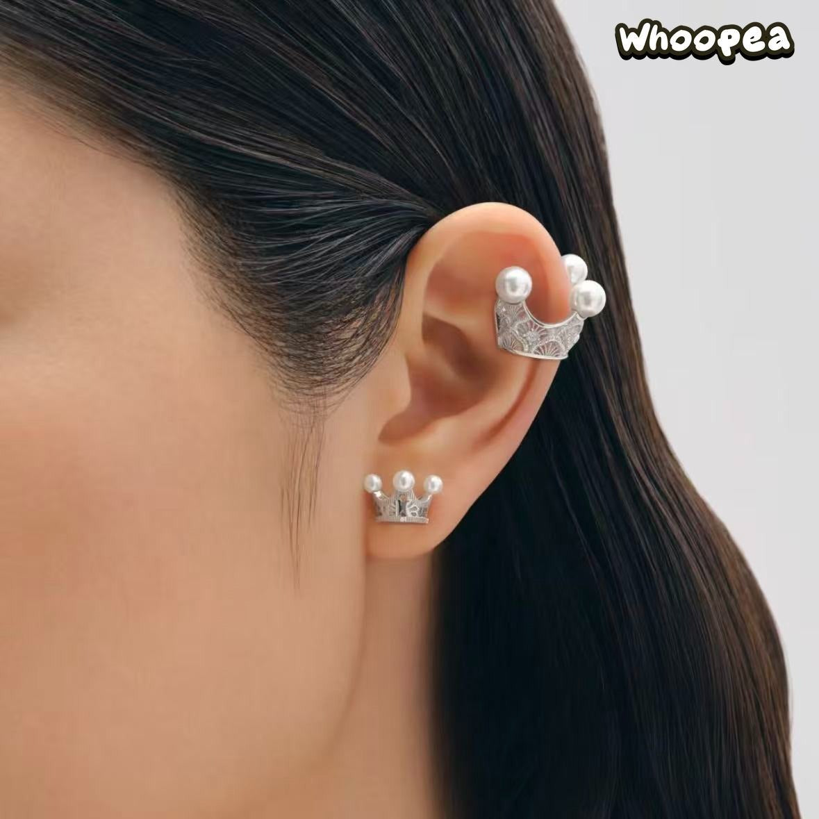 POPOP Jewelry ROYAL MOLLY × YUEQI QI Series Crown Ear Studs