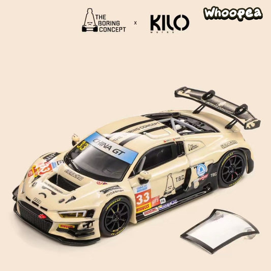 KILO WORKS 1:64 Audi R8 LMS GT3 EVO II #33 China GT T.B.C Cream White Diecast Model Car