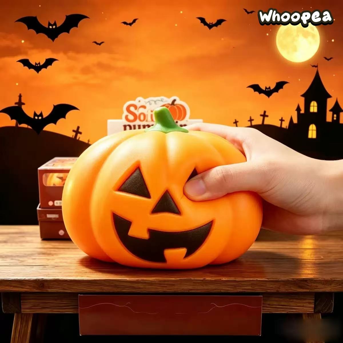 Jumbo Halloween Pumpkin TPR Shaving Foam-Filled Squishy - Sensory Fidget Toy