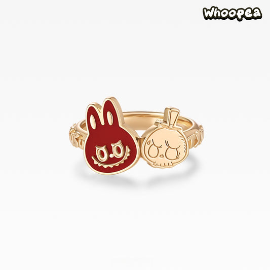 POPOP LOVE CHAPTER Series LABUBU Gemstone Stud Ring