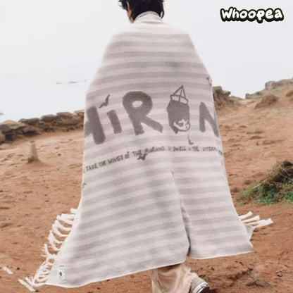 POP MART × Hirono Living Wild Series Poem of the Clouds Striped Blanket