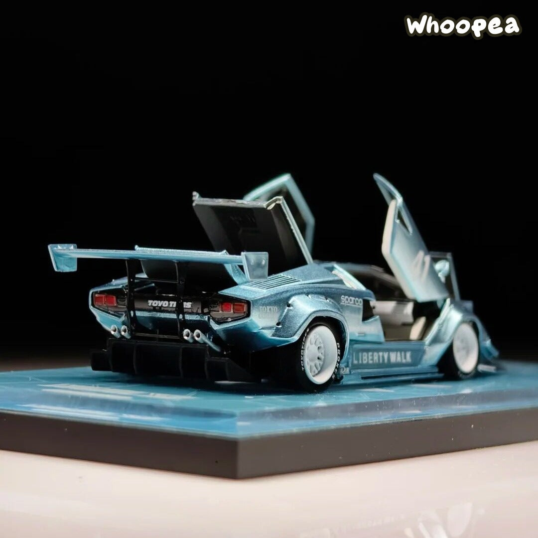 TopArt 1:64 LBWK Lamborghini Countach Widebody (TMCS 2026 Malaysia Event Exclusive - Ice Blue)