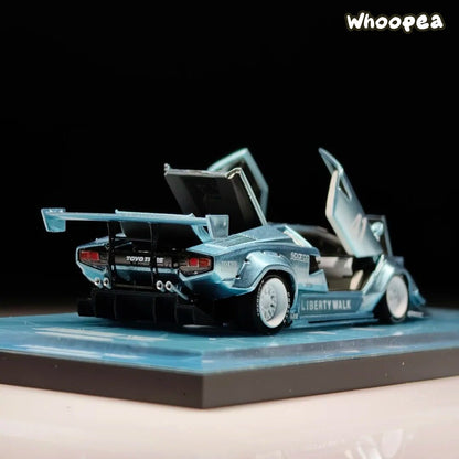 TopArt 1:64 LBWK Lamborghini Countach Widebody (TMCS 2026 Malaysia Event Exclusive - Ice Blue)