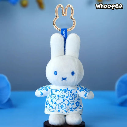 Miffy Chinese Blue And White Porcelain Plush Keychain, Limited Edition (PRE-ORDER)