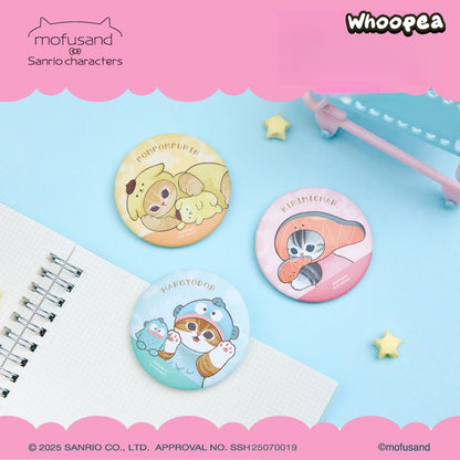 Mofusand x Sanrio Characters Series Matte Can Badge Blind Bag