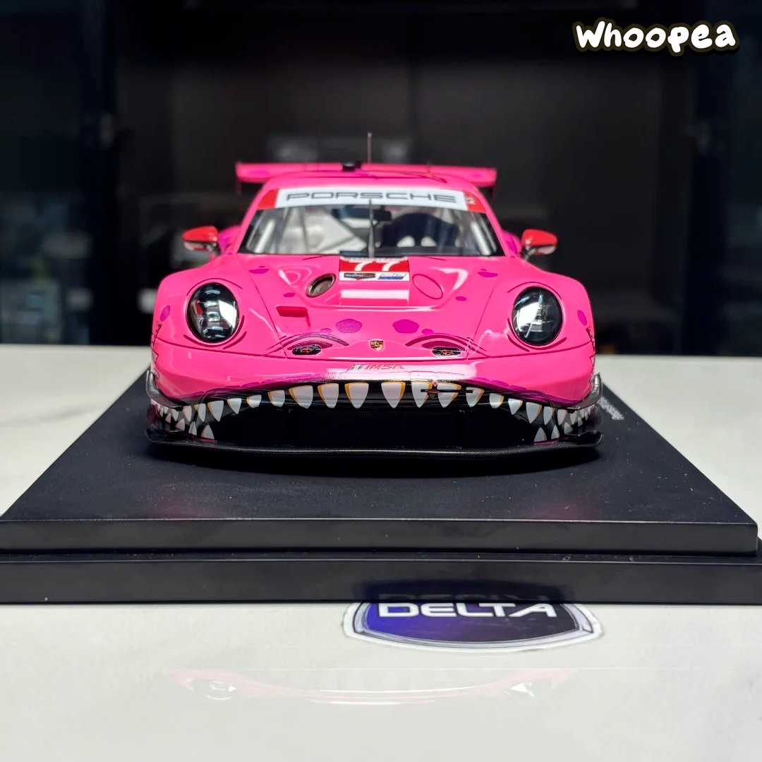 MINI GT 1:64 #1052 Porsche 911 GT3 R #77 Roxy Pink Pig/Dinosaur Diecast Model Car