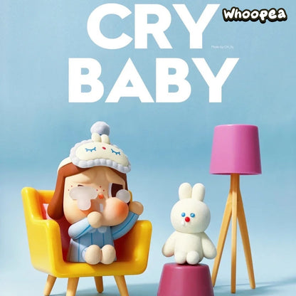POP MART CRYBABY Sleepy Baby Series - Blue Pajamas Figure Hanging Card