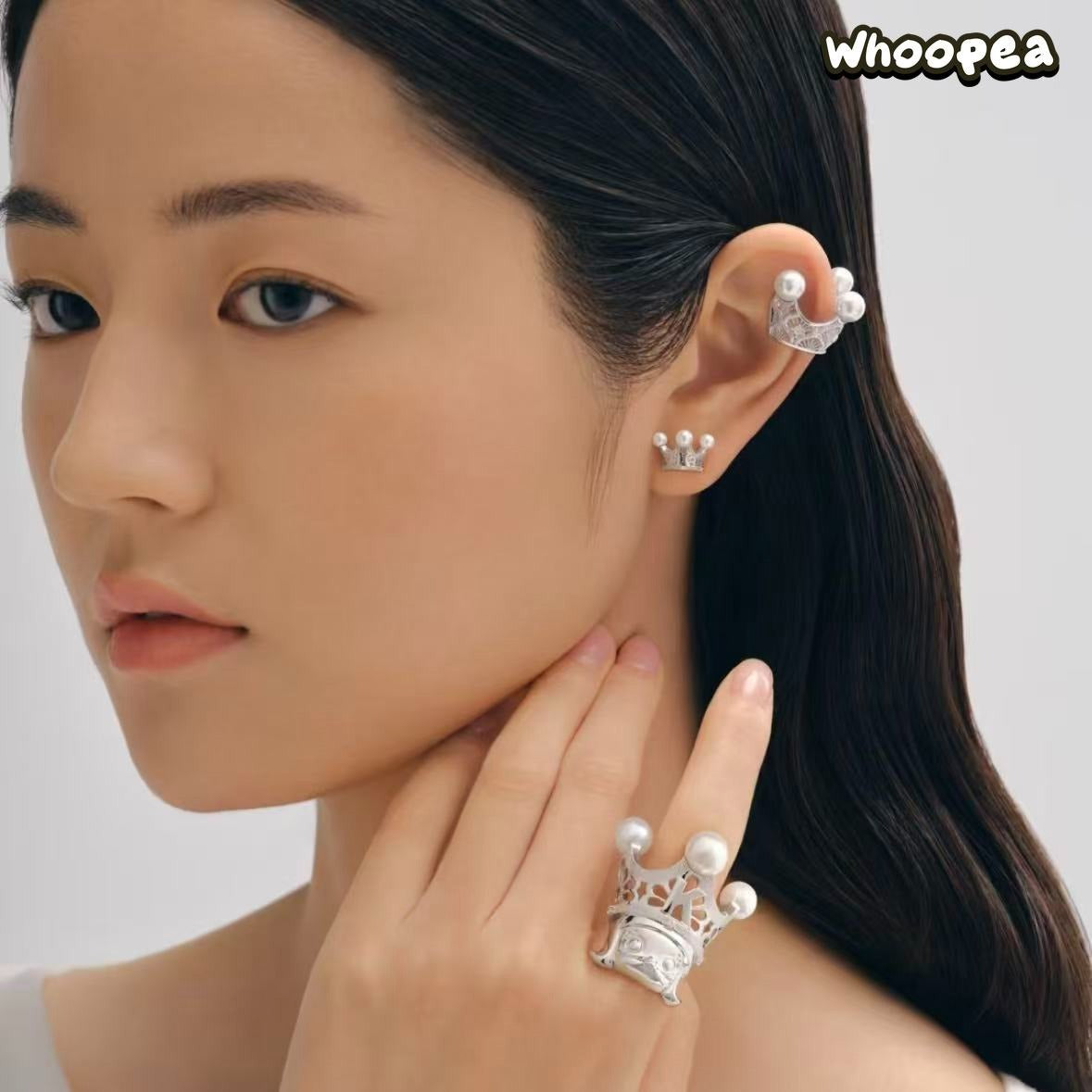 POPOP Jewelry ROYAL MOLLY × YUEQI QI Series Crown Ear Studs